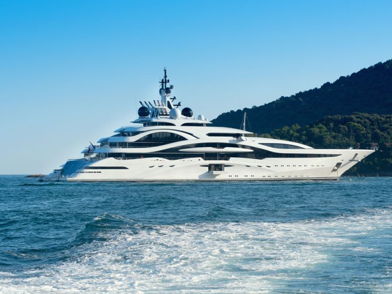 Mega yacht with a spacious and lavish deck space